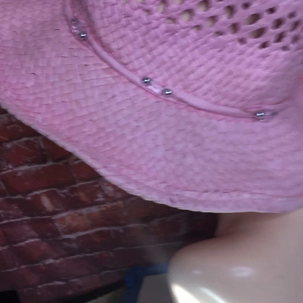 Elegant Pink Straw Sunhat